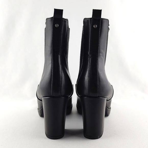 French Connection Black Vegan Leather Platform Tall Ankle Boots Size  US8 - Picture 9 of 16